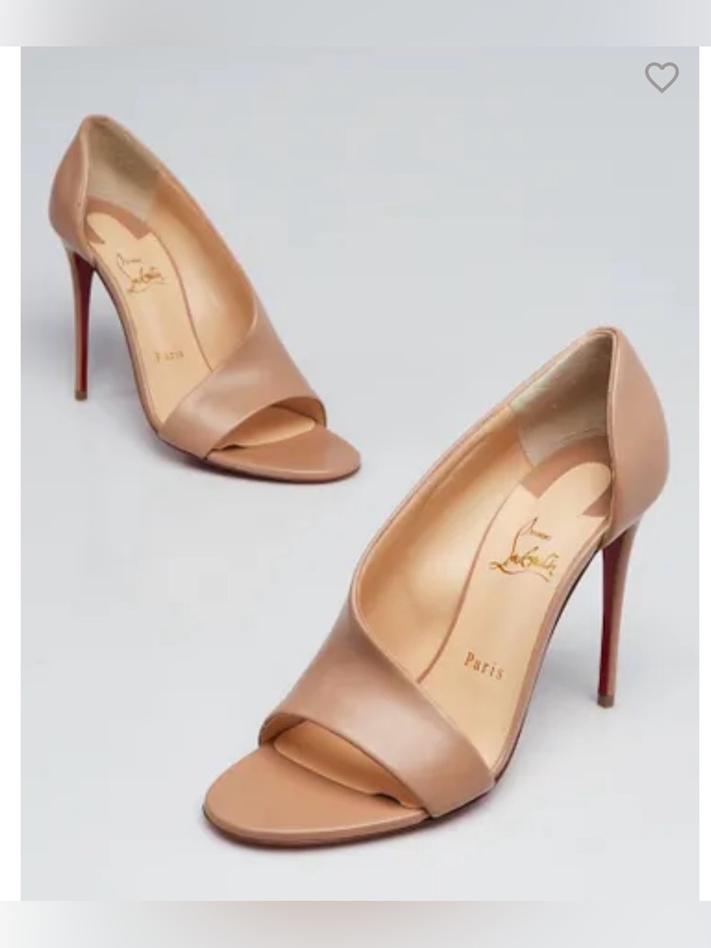 Christian Louboutin Phoebe 100 Nappa Leather Heels Nude Size 36.5